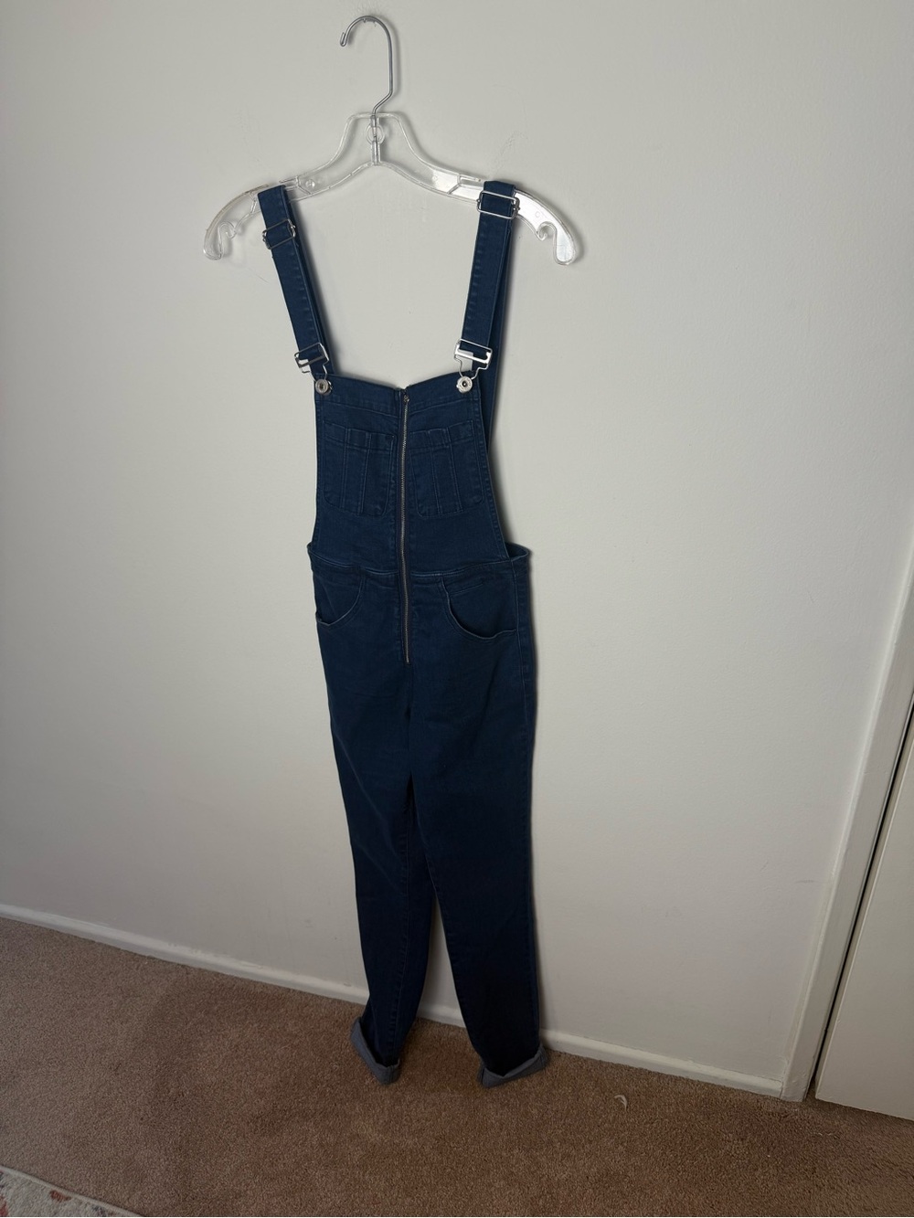 Forever 21 Women's Dark Blue Denim Overalls Jumpsuit